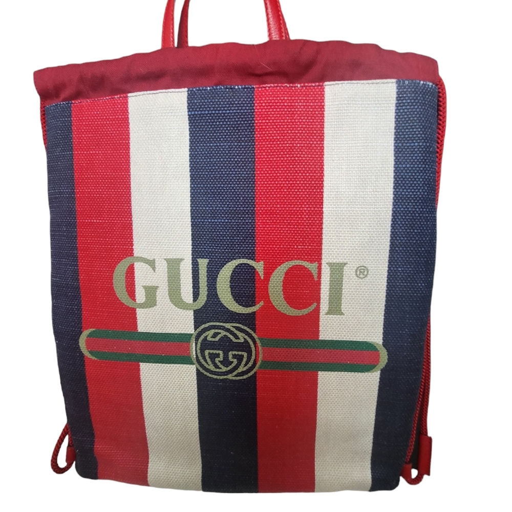 Gucci Red and Blue Striped Unisex Bag